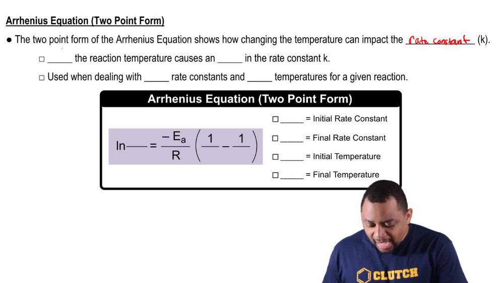 The following data shows the rate constant of a reaction measured