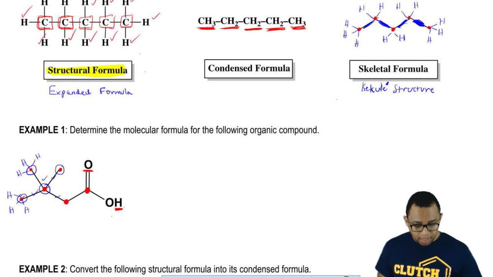 drawing condensed structural formulas Pearson+ Channels