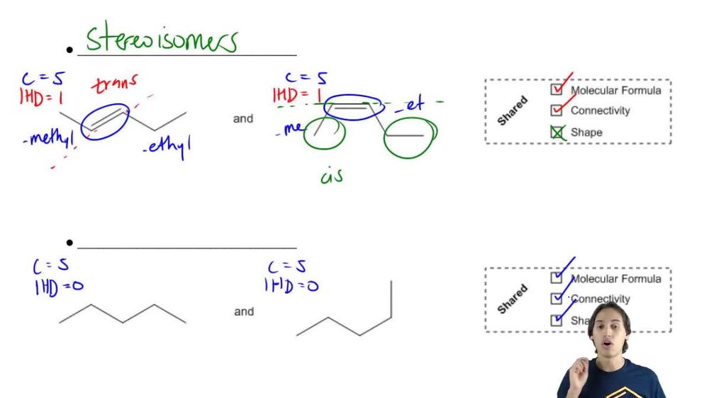 Determining when molecules are stereoisomers. | Pearson+ Channels