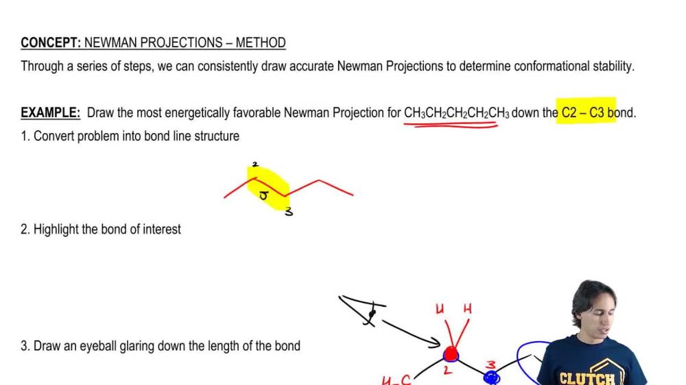 Step 1 to Drawing Newman Projections Pearson+ Channels