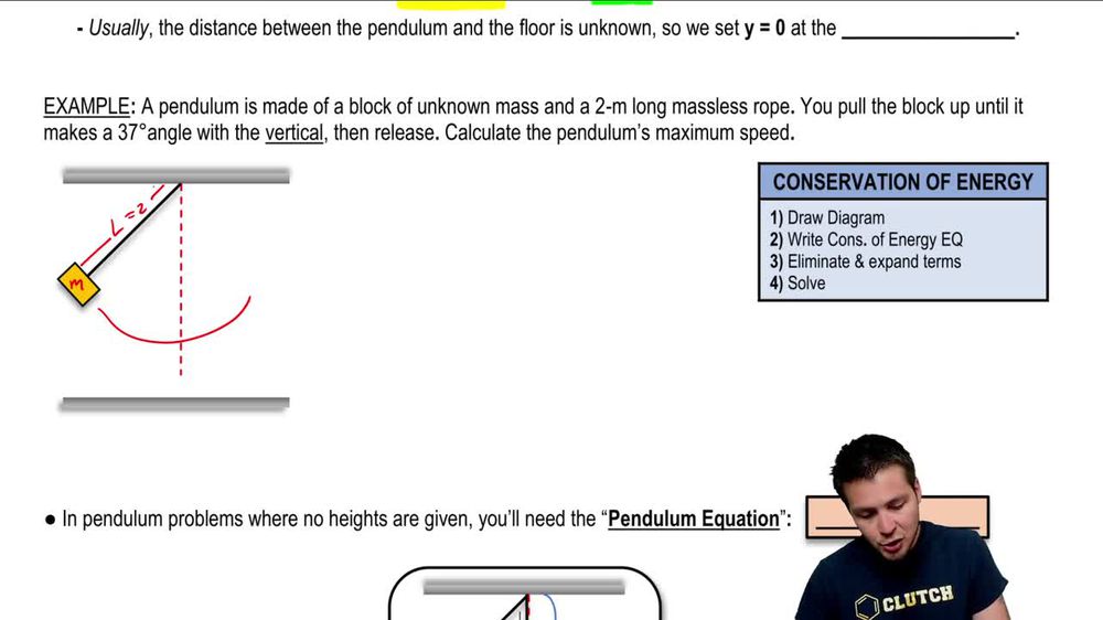 Simple pendulum maximum starting height for maximum tension in th... Pearson+ Channels