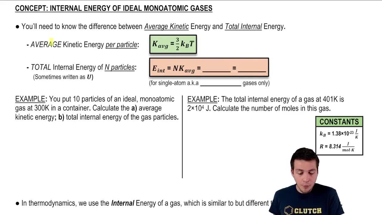 A container filled with 2 mol of an ideal, monoatomic gas is has Pearson+ Channels