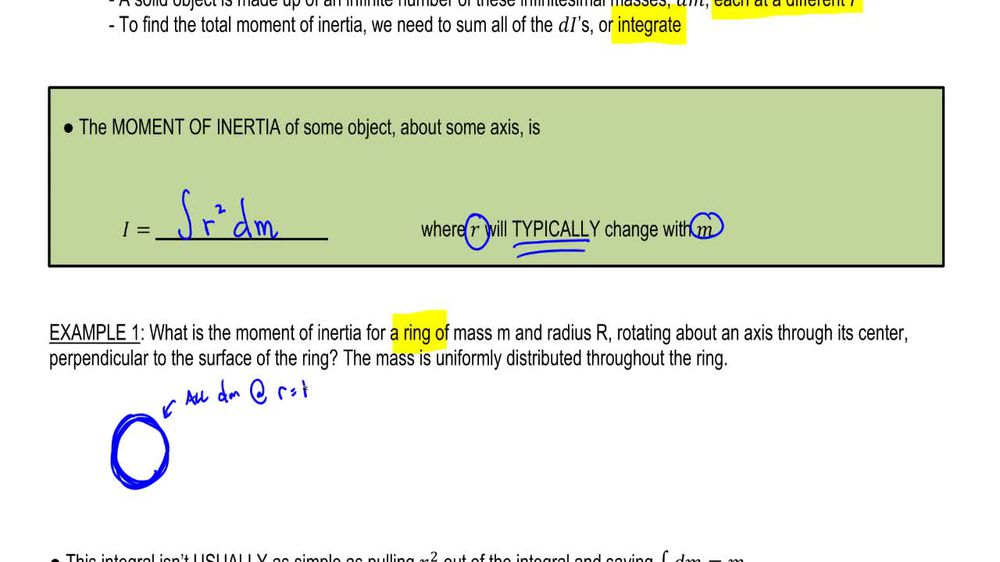 29.3 Moment of Inertia of a Disc | Pearson+ Channels